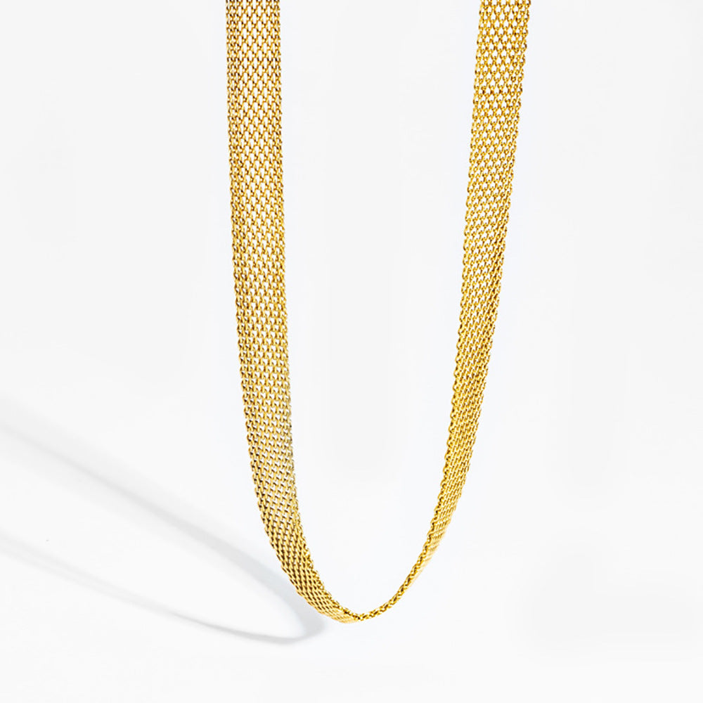 Wholesale simple hollow wide metal 8MM necklace female Choker necklace clavicle chain titanium steel necklace collar female